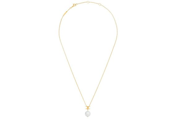 Celine Les Perles Celine Resin Pearl and Brass with Gold Finish Necklace Gold/Ivory
