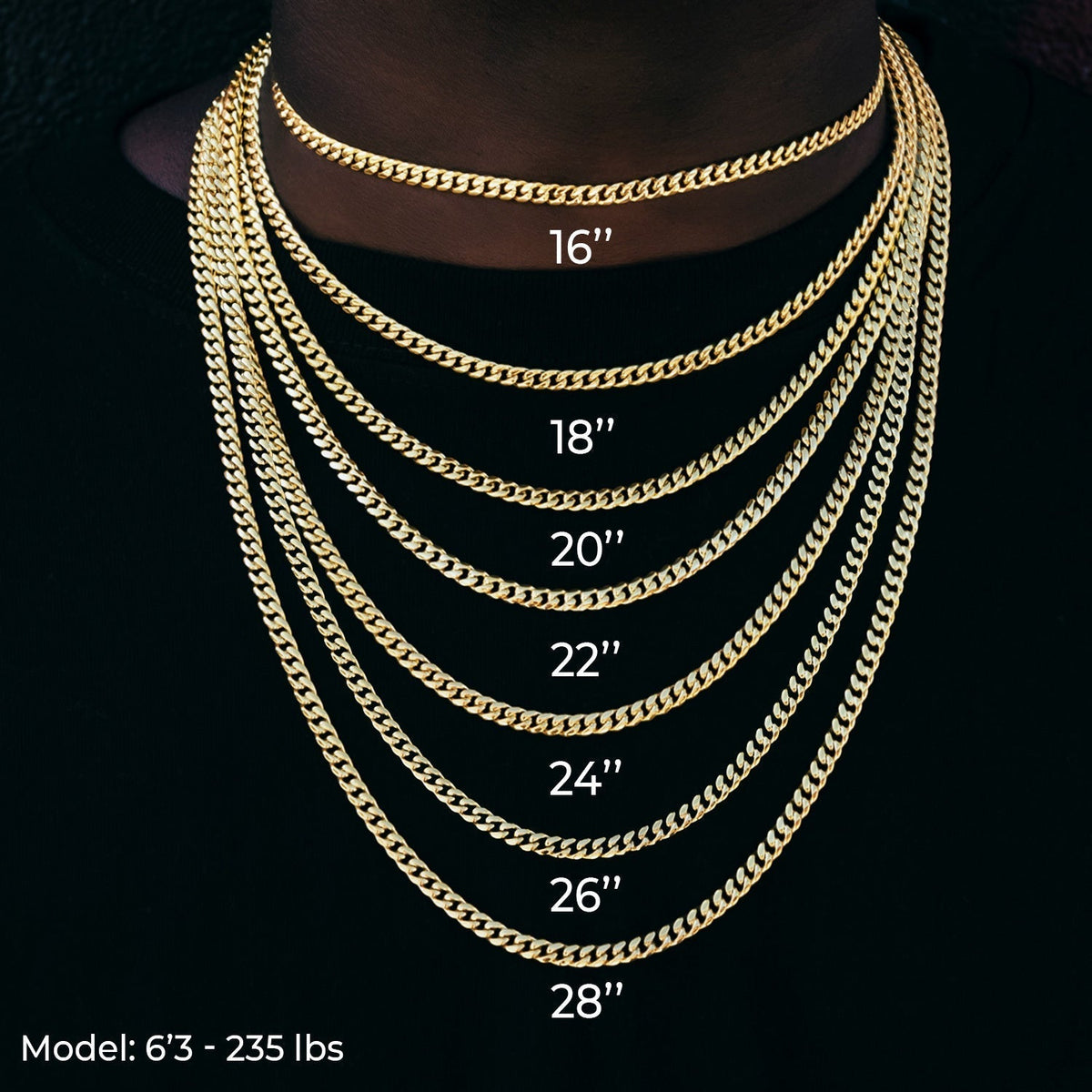 GLD X Bloody Osiris Iced Canary Voronoi Link Chain in Yellow Gold